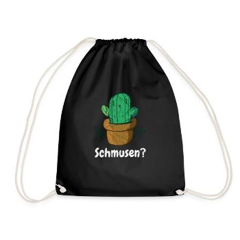 Kaktus zum Schmusen- Lustiger süßer Kaktus - Turnbeutel - Schwarz - Vorne