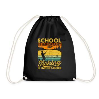 L’école amusante est importante, mais la pêche est toujours - Sac de sport léger - noir - Devant