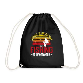 L’école vintage est importante, mais la pêche est - Sac de sport léger - noir - Devant
