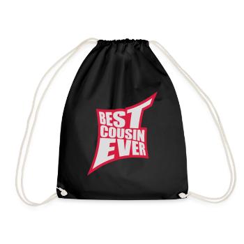 best cousin ever quote - Drawstring Bag - black - Front