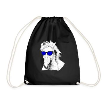 Pferd Sonnenbrille Reiten Urlaub Pferdeliebe Pferd - Turnbeutel - Schwarz - Vorne
