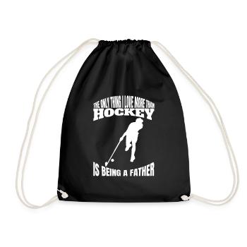 Hockeyspieler Hockey Unihockey Vater Feldhockey - Turnbeutel - Schwarz - Vorne