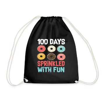 100 Days Sprinkled With Fun Donut gift - Drawstring Bag - black - Front