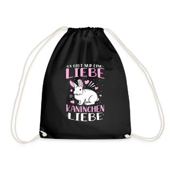 Kaninchen Es gibt nur eine Liebe Kaninchen Liebe - Turnbeutel - Schwarz - Vorne