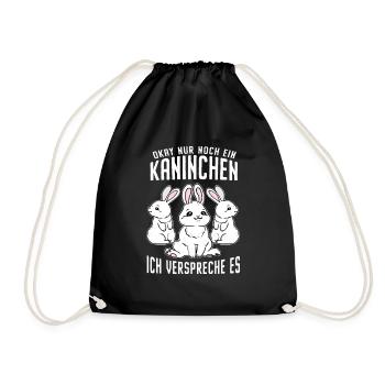 Kaninchen Nur noch ein Kaninchen versprochen - Turnbeutel - Schwarz - Vorne