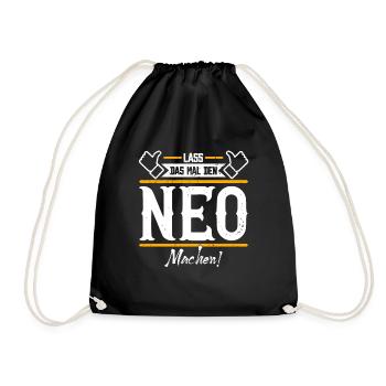 Neo Geschenkidee Geschenk Geburtstag - Turnbeutel - Schwarz - Vorne