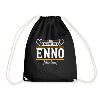 Enno Geschenkidee Geschenk Geburtstag - Turnbeutel - Schwarz - Vorne