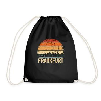 Frankfurt - Turnbeutel - Schwarz - Vorne