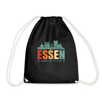Essen - Turnbeutel - Schwarz - Vorne