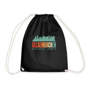Gelsenkirchen - Turnbeutel - Schwarz - Vorne