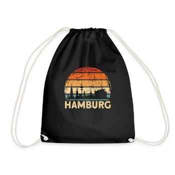 Hamburg - Turnbeutel - Schwarz - Vorne