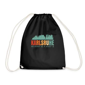 Karlsruhe - Turnbeutel - Schwarz - Vorne