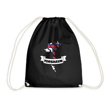 Torshavn îles Féroé Carte Drapeau - Sac de sport léger - noir - Devant