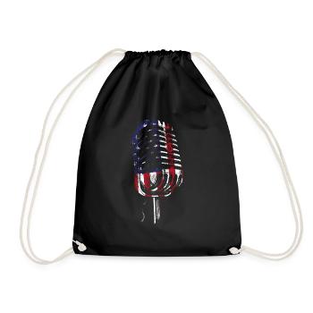 Karaoke Singer Microphone Vocalist - Drawstring Bag - black - Front