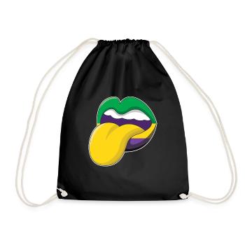 Tongue Lips Festival Parade Beads Mardi Gras - Turnbeutel - Schwarz - Vorne