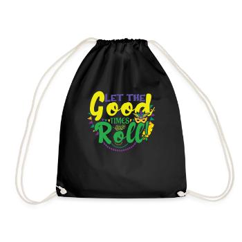 Mask Roll Mardi Festival Parade Beads Mardi Gras - Drawstring Bag - black - Front