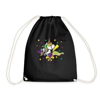 Dancing Unicorn Festival Parade Beads Mardi Gras - Turnbeutel - Schwarz - Vorne