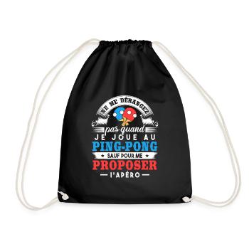 Joueur de ping-pong humour - Sac de sport léger - noir - Devant