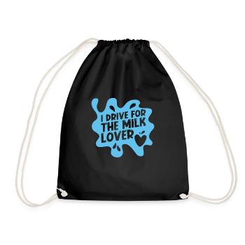 Cow Milk Milkman Milk Wagon - Drawstring Bag - black - Front
