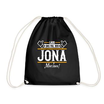 Jona Geschenkidee Geschenk Geburtstag - Turnbeutel - Schwarz - Vorne