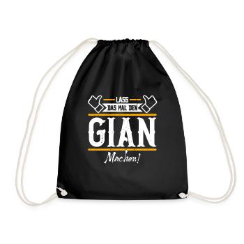 Gian Geschenkidee Geschenk Geburtstag - Turnbeutel - Schwarz - Vorne