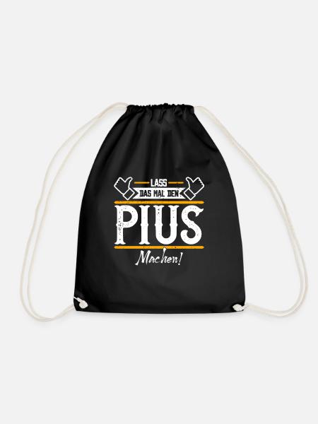 Pius Geschenkidee Geschenk Geburtstag - Turnbeutel - Schwarz