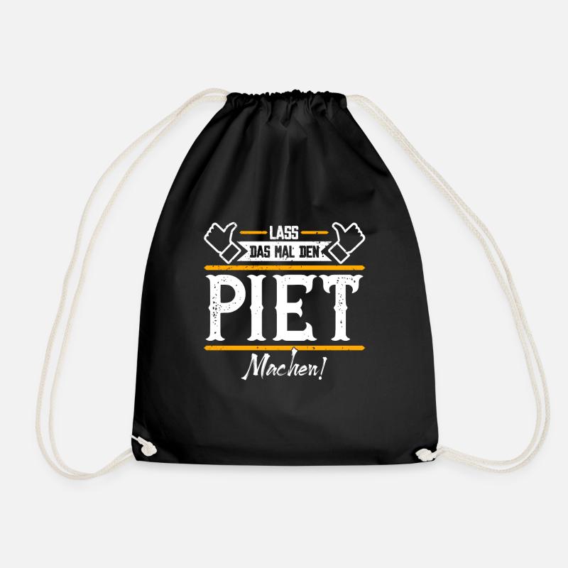 Piet Geschenkidee Geschenk Geburtstag - Turnbeutel - Schwarz
