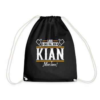 Kian Geschenkidee Geschenk Geburtstag - Turnbeutel - Schwarz - Vorne