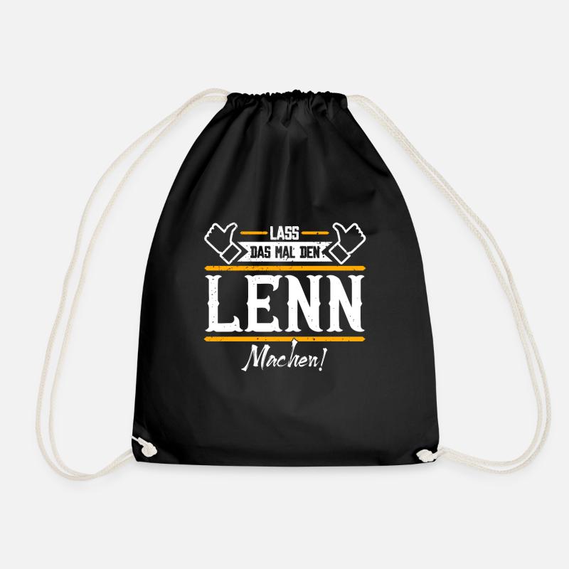 Lenn Geschenkidee Geschenk Geburtstag - Turnbeutel - Schwarz