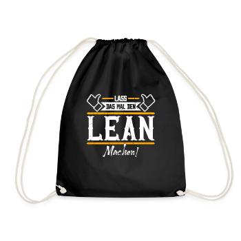 Lean Geschenkidee Geschenk Geburtstag - Turnbeutel - Schwarz - Vorne