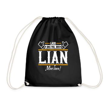 Lian Geschenkidee Geschenk Geburtstag - Turnbeutel - Schwarz - Vorne