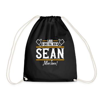 Sean Geschenkidee Geschenk Geburtstag - Turnbeutel - Schwarz - Vorne
