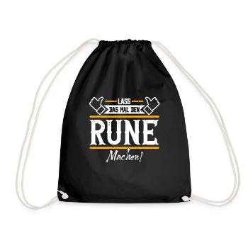 Rune Geschenkidee Geschenk Geburtstag - Turnbeutel - Schwarz - Vorne