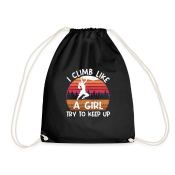 Je grimpe comme une fille et j’essaie - Sac de sport léger - noir - Devant