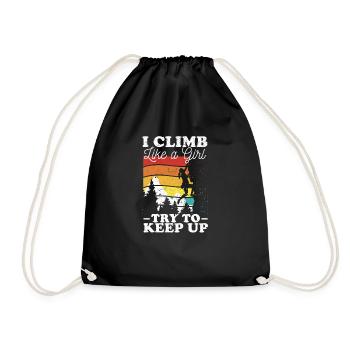 Je grimpe comme une fille et j’essaie de travailler avec le - Sac de sport léger - noir - Devant
