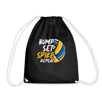 Bump Set Spike Repeat Volleyball Team Training - Turnbeutel - Schwarz - Vorne