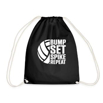Bump Set Spike Repeat Volleyball Team Training - Turnbeutel - Schwarz - Vorne