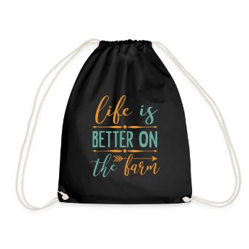 Life Is Better On The Farm - Drawstring Bag - black - Front