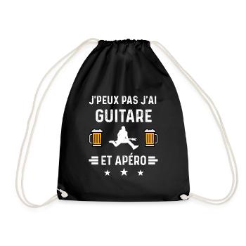j'peux pas j'ai guitare rock et apéro - Sac de sport léger - noir - Devant