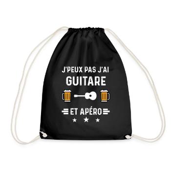 j'peux pas j'ai guitare et apéro - Sac de sport léger - noir - Devant