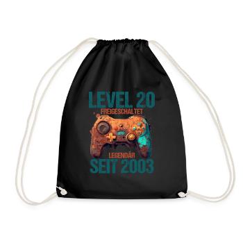 2003 Level 20 Jahre Gaming 20er 20 Geburtstag - Turnbeutel - Schwarz - Vorne