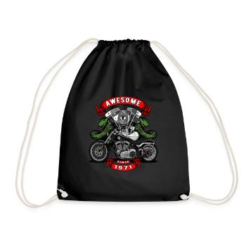 Génial depuis 1971, anniversaire du motard - Sac de sport léger - noir - Devant