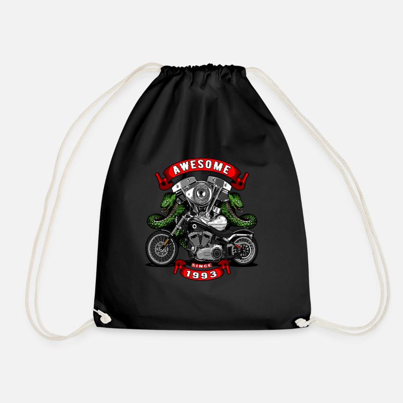 Awesome since 1993, Biker Geburtstag - Turnbeutel - Schwarz