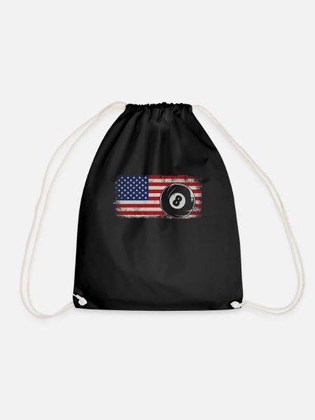 Billiards Pool Player Ball - Turnbeutel - Schwarz