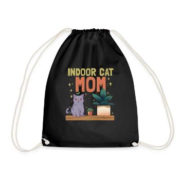 Indoor-Katzenmutter - Turnbeutel - Schwarz - Vorne