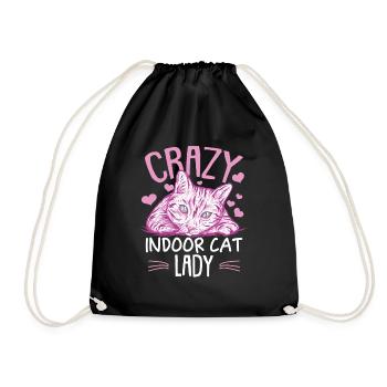 Indoor Katze Frauen Kitty Kitten Mama - Turnbeutel - Schwarz - Vorne