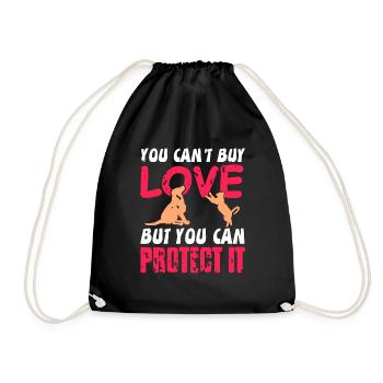 You Can't Buy Love But You Can Protect It Animal - Drawstring Bag - black - Front