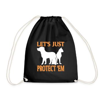 Protégeons-les rétro mignons Animal Lover Tea - Sac de sport léger - noir - Devant