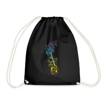 Contrabass Double Bassist - Double Bass With Many - Drawstring Bag - black - Front