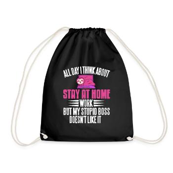All I Day I Think About Stay At Home Work MOM - Turnbeutel - Schwarz - Vorne